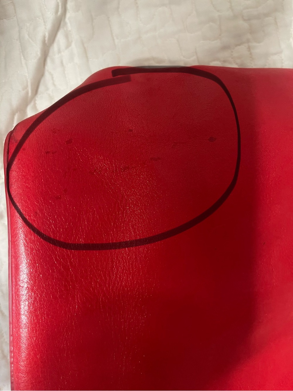 Tory Burch Ella Red Leather Large Logo Tote Bag - Picture 8 of 14